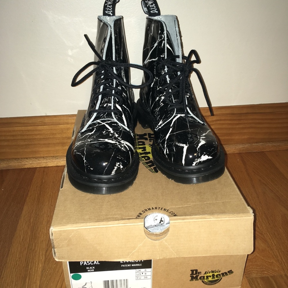 Dr. Martens Black Marble Pascal Boots
